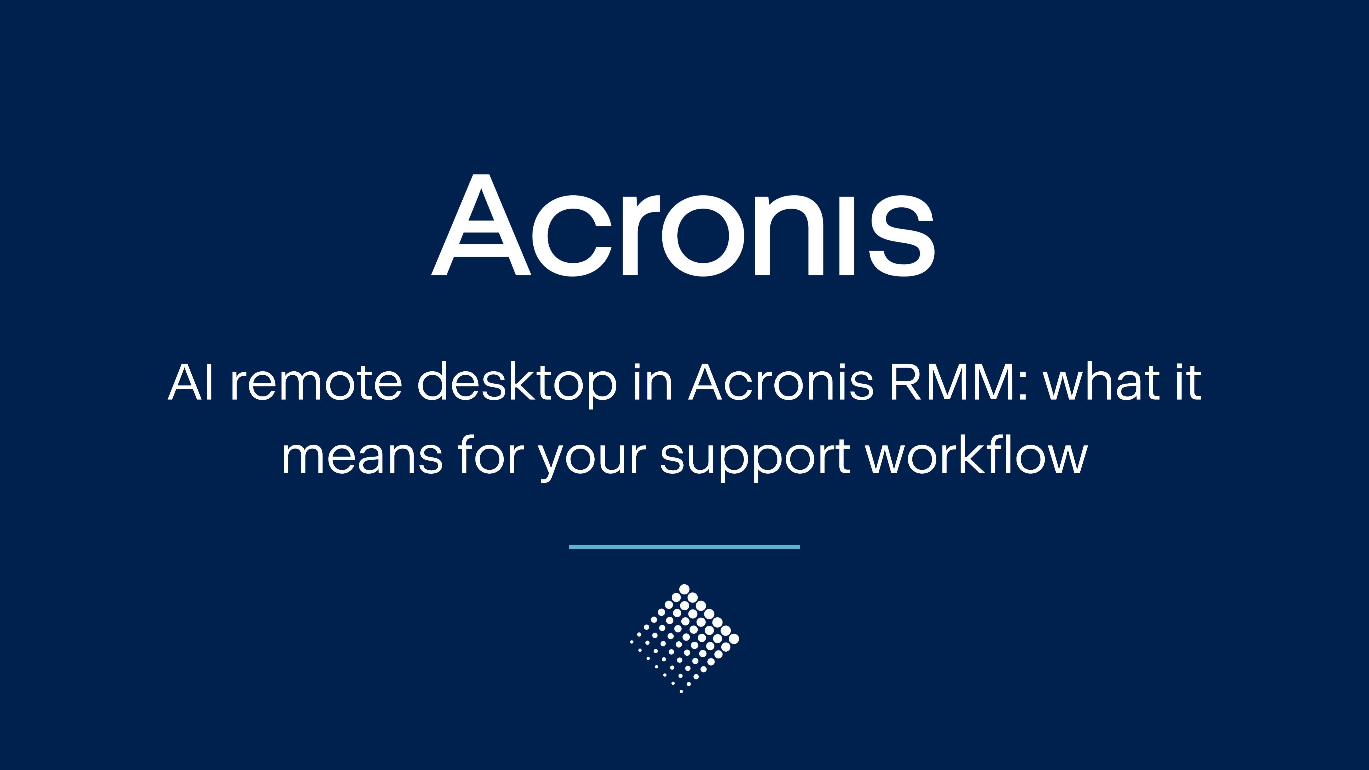 AI-remote desktop i Acronis RMM: vad det innebär för ditt supportarbetsflöde