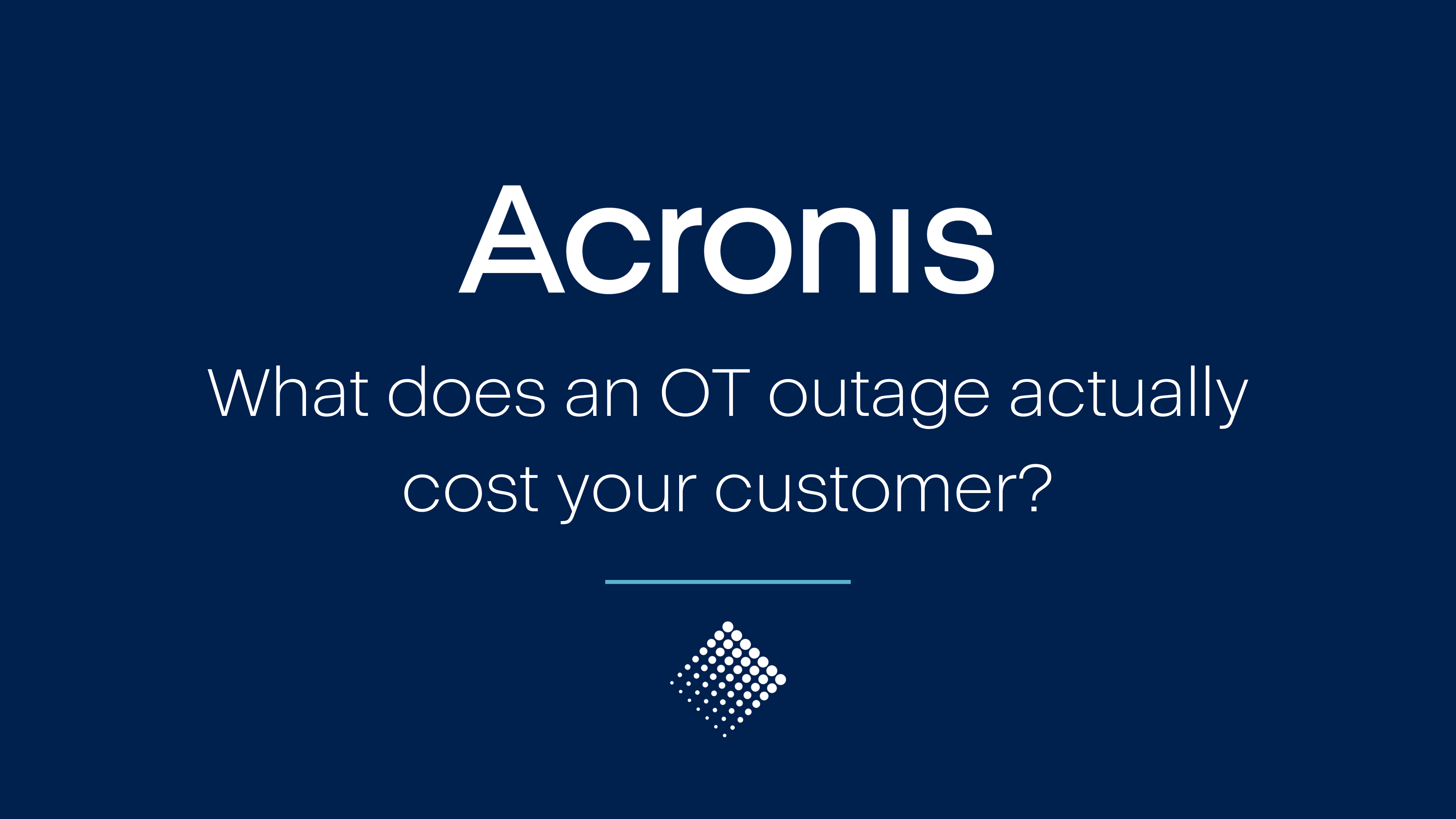 What does an OT outage actually cost your customer?